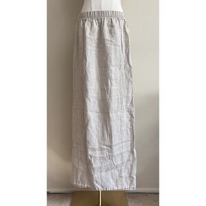 Vintage 90s Hot Cotton Maxi Skirt Womens Large 100% Linen Lagenlook Coastal